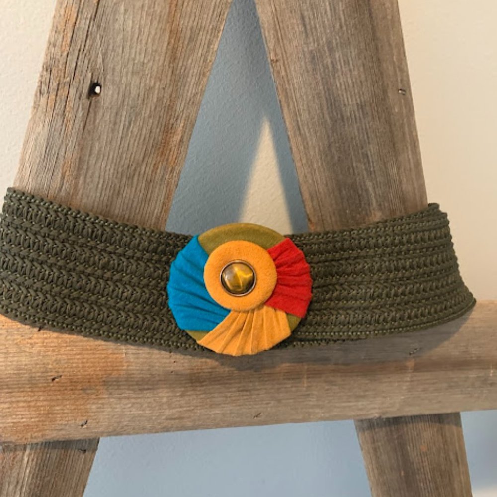 Vintage I.B. Diffusion Retro belt by Linda Waldorf, 80's-M/L